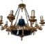 A 20th Century French Empire Style Gilt Metal And Black Chandelier