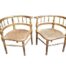 A Pair Of French Style Gilded Chairs With Rattan Seats