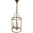 A French  20th Century Brass And Original Glass Lantern With Chain And Ceiling Rose