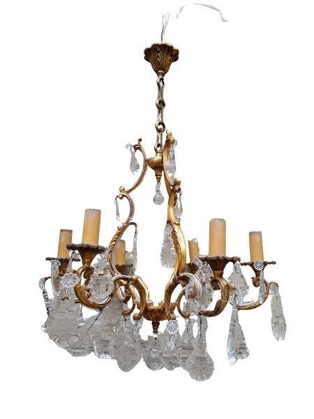 A 20th Century French Ormolu And  Crystal Chandelier