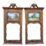 A20th Century Rare Pair Of French Style Gilt Mirrors With Painted Panels
