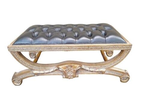 A French Style Hand Carved Giltwood Ottoman