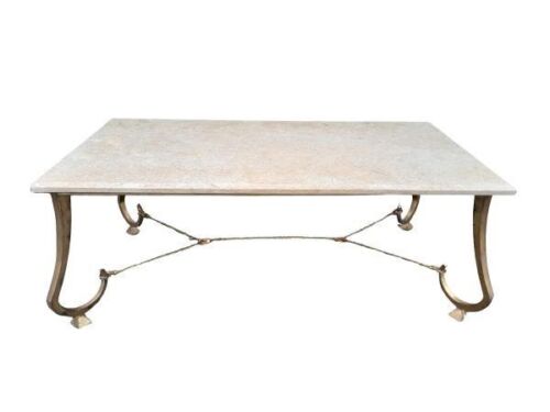 Wrought Iron Coffee Table With Marble Top