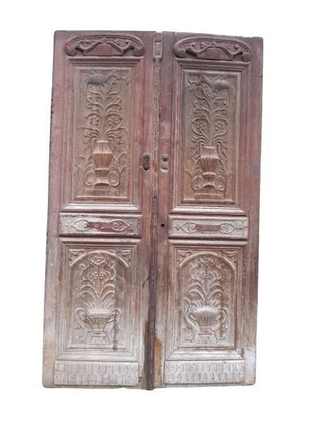 A 19th Century French Colonial Door / Panels With Original Handles  Consisting Of Two Panels