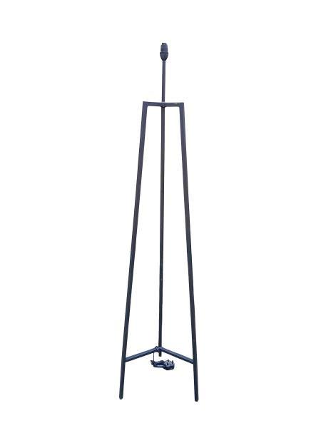 A Contemporary Wrought Iron Designer Floor Lamp In A Mat Black Finish