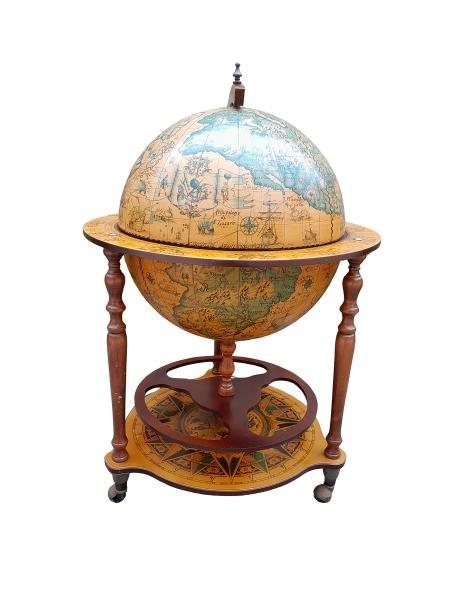 A 20th Century World Globe Bar On Castors