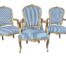 An Early 20th Century/Circa 1920 French Set of Four Louis XV Ornately Carved Giltwood Chairs