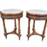 A 20th Century French Pair Of  Louis XV Style Carved  Walnut Side Tables With Gilt Metal Mounts And Stone Tops ND