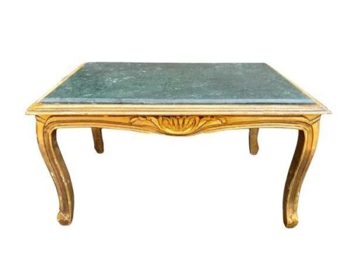 A French Style Giltwood Coffee Table With Stone Top