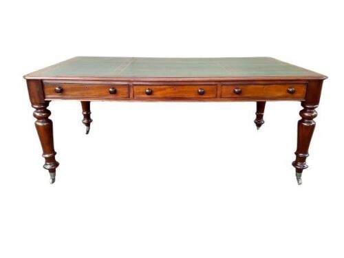 A 19TH Century / Circa 1830s  William IV Kahogany Partners Desk With Drawers And Leather Top  ND