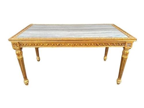 A French Style Giltwood Coffee Table With Stone Top