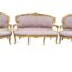 A French Louis XV Style And Gilt Painted Wooden Set Comprising Settee And Pair (Two) Armchairs
