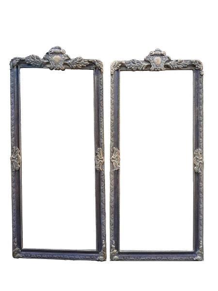 A Rare Pair Of 20th Century Victorian Ornate Style Of Bevelled Mirrors ND