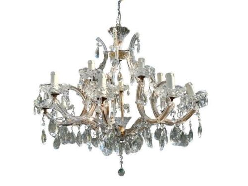 A 20th Century French Maria Theresa Style Gilt Metal And Crystal Chandelier