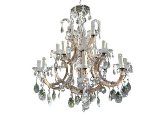 A 20th Century French Maria Theresa Style Gilt Metal And Crystal Chandelier