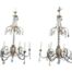 A 20th Century Rare Pair Of Toleware Gilt Painted Metal And Crystal Chandeliers