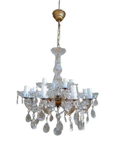 A 20th Century French Maria Theresa Style Gilt Metal And Crystal Chandelier ND