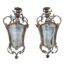 A Rare Pair Of French Style Brass And Glass Pendant Lanterns With Etched Glass Panes
