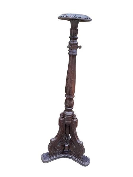 A Regency Style Ornately Carved Wooden Torchière