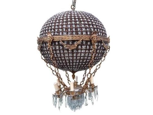 A French Style Balloon Shape Chandelier With Arms And Crystals