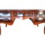 A French Louis XV Style Marquetry Serpentine Plat Desk / Table With Drawers And Leather Top And Ormolu Mounts