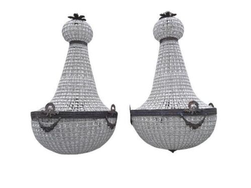 A Pair Of Large French Empire Style Chandeliers