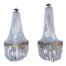 A Pair Of French Large Empire Style Brass & Crystal Chandeliers