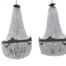 A Pair Of French Large Empire Style Brass & Crystal Large Chandeliers