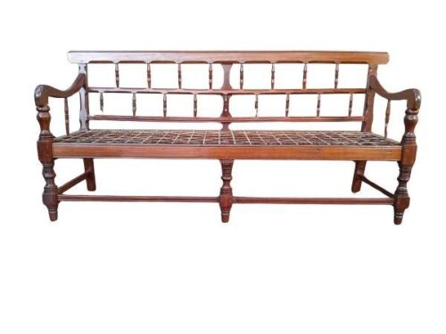 An Antique 19th Century Large Stinkwood Riempie Bench