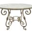 A Custom-Made For The Crown Collection  In An Antique Gold Finish Wrought Iron Table With Cream Marble Top