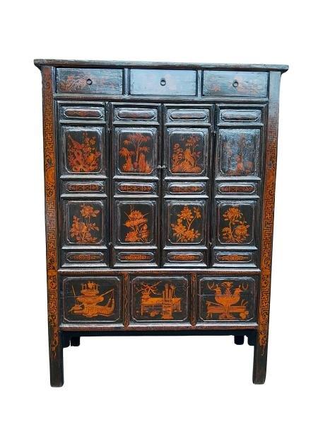A 20th Century Antique Chinese Lacquered Cabinet 