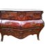 A French Louis XV Style Walnut & Mahogany Bombe Chest Of Drawers With Gilt Metal Mounts / Ormolu And Marble Top