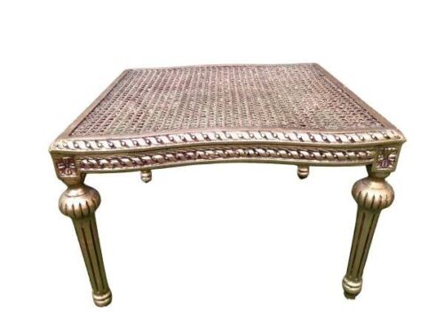 A French Style Giltwood Table With Rattan Top