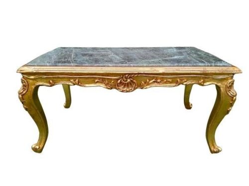A 20th Century French Style Giltwood Coffee Table With Marble Top