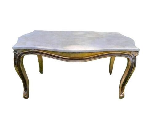 A French Style Carved Giltwood Coffee Table With A Marble Top