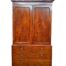 An Antique Georgian Circa 1800s Flame Mahogany Linen- Press  With Shelves and Drawers