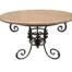 A 20th Century Circular Ornate Wrought Iron Table With Granite Top