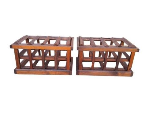 A 20th Century Pair Of Wooden Wine Racks (Twelve Bottles per rack)