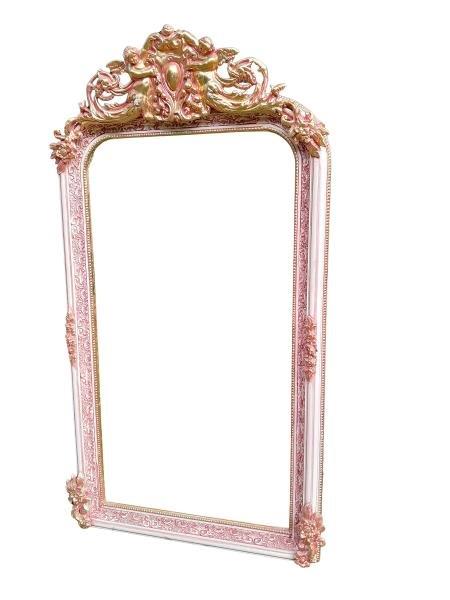 An Ornate Rococo Style Carved Giltwood And Bevelled Mirror