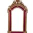 An Ornate Rococo Style Carved Giltwood And Bevelled Mirror With Burgandy Inner Lining