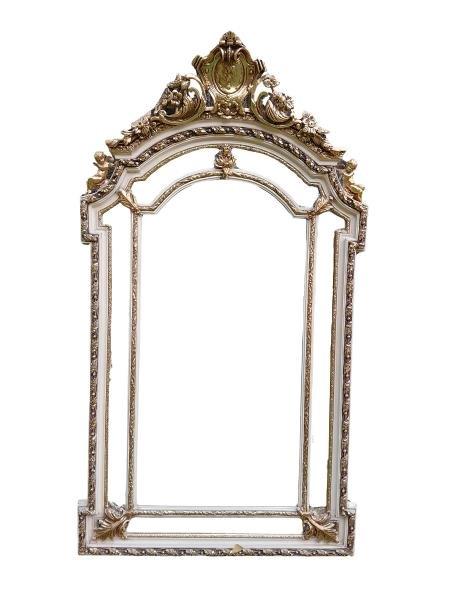 An Ornate Rococo Style Carved Giltwood And Bevelled Mirror