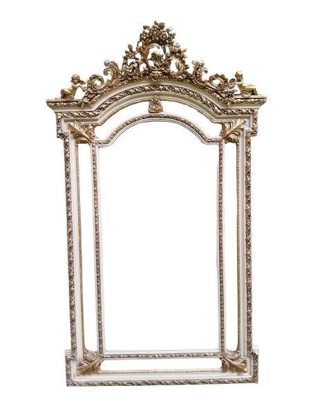 An Ornate Rococo Style Carved Giltwood And Bevelled Mirror