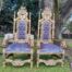 A Pair Of Ornately Carved Renaissance Revival Giltwood Throne / King Chairs