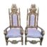 A Pair Of Ornately Carved Renaissance Revival Giltwood Throne / King Chairs