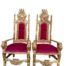 A Pair Of Ornately Carved Renaissance Revival Giltwood Throne / King Chairs
