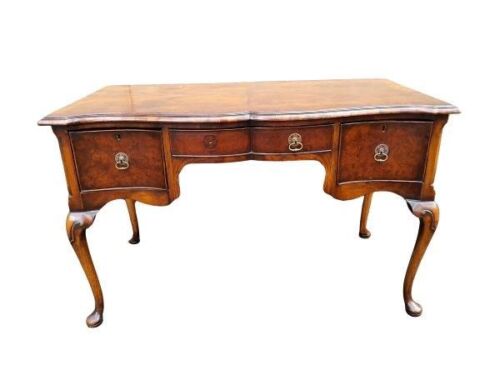 A 20th Century Walnut Writing Table / Desk With Drawers