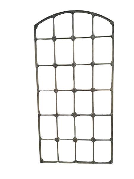 Wrought Iron Arched Window Pane Mirror in a Gold Finish Custom Made for The Crown Collection