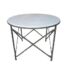 A Designer Wrought Iron Table with Cream Marble Top Custom-Made For The Crown Collection