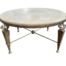 An Iron and Antique Gold Coffee Table with Marble Top Custom-Made for The Crown Collection