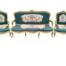A French Style Ornately Carved Giltwood Settee with a Pair of Armchairs Upholstered in Tapestry